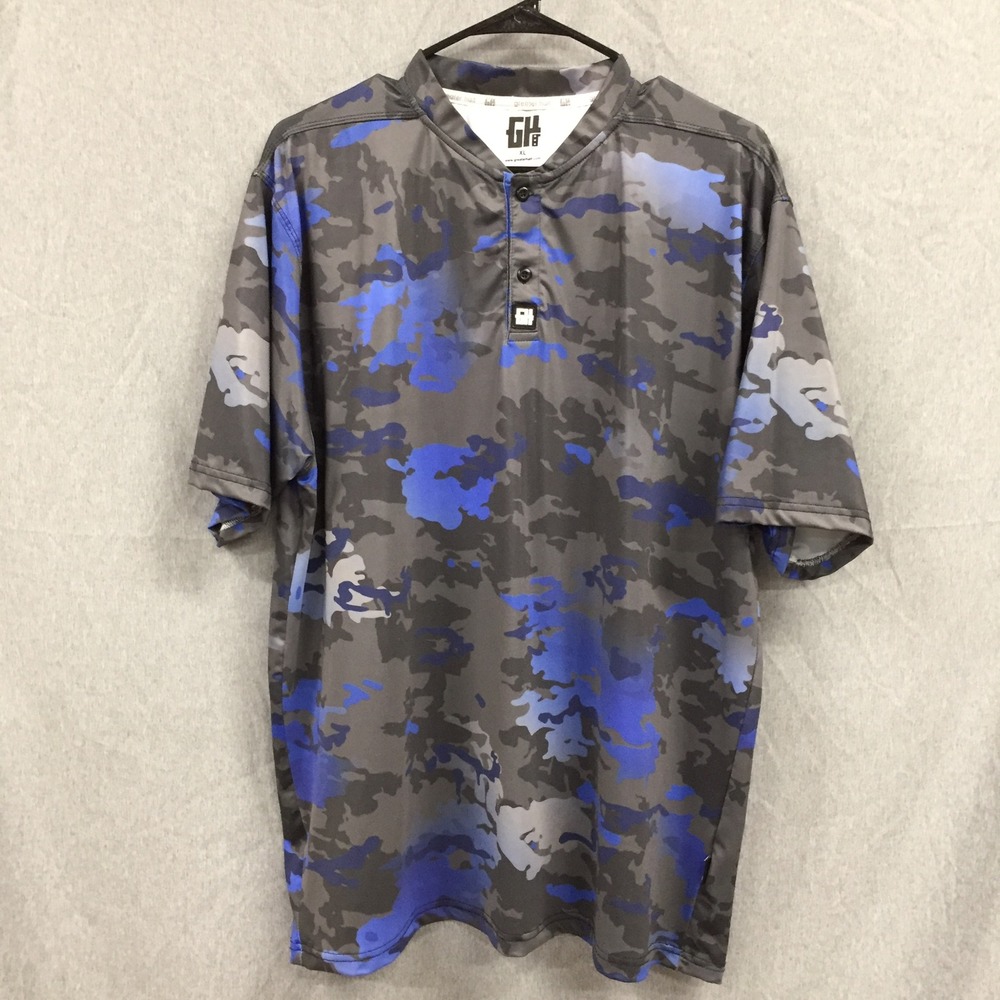 Greater Half‎ Mens XL Camo Performance Polo Shirt Gray Blue GH